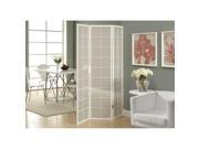 Monarch Specialties White Framed 3 Panel Folding Screen i4633