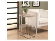 Monarch Specialties Natural Reclaimed Look Chrome Metal Table i3203