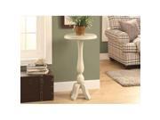 Monarch Specialties Antique White Veneer 16 Dia Accent Table i3358