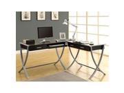 Monarch Specialties Hollow Core Silver Metal 3 Piece Corner Desk i7176