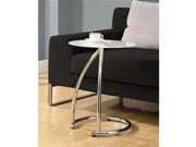 Monarch Specialties Chrome Metal Accent Table Tempered Glass i3003