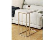 Monarch Specialties Glossy White Hollow Core Chrome Metal Table i3008