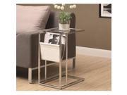 Monarch Specialties White Chrome Metal Table A Magazine Holder i3034