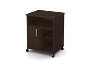 South Shore Fiesta Microwave Cart with Storage on Wheels Chocolate 7259B1