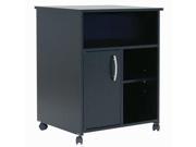 South Shore Fiesta Microwave Cart with Storage on Wheels Pure Black 7270B1