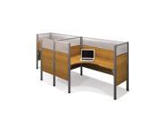 Bestar Pro Biz Double Side By Side L Desk Workstation Chocolate 100856C 69