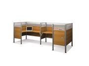 Bestar Pro Biz Double Back To Back L Desk Workstation Chocolate 100857C 69