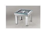 Nova Lighting Silver Circles End Table Clear Brushed Aluminum 5410258