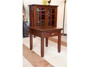 Simpli Home Artisan End Table in Medium Auburn AXCHOL002