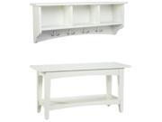 Alaterre Shaker Cottage Bench Coat Hook w Storage Ivory ASCA0304IV