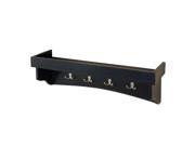 Alaterre Shaker Cottage Coat Hooks w Tray Black ASCA09BL