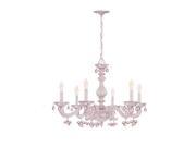 Crystorama Sutton Wrought Iron Chandelier Rosa Murano Crystal Drops 5226 AW ROSA