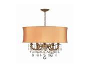 Crystorama Brentwood Casted Aged Brass Chandelier MWP Crystal 5535 AG SHG CLM