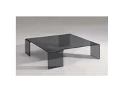 Chintaly Imports Square Bent Cocktail Table Smoke Glass 7260 CT