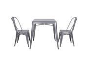 Chintaly Imports Alfresco Galvanized Steel Dining Table Gun Metal 8029 DT GUN