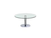 Chintaly Imports Round Hi Low Dining Table Glass Chrome 8129 DT