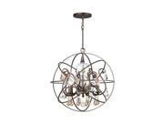 Crystorama Solaris Chandelier wrought iron sphere golden shade 9026 EB GS MWP