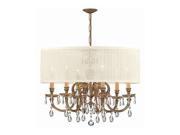 Crystorama Brentwood Brass Chandelier Crystal Antique White 2916 OB SAW CLM