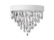 Dainolite ALL 164FH PC WH 4 Light Flush Mount Chandelier Polished Chrome Finish with White Shade