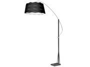 Dainolite 585F WV BK Arc Floor Lamp Polished Chrome Black with Black Shade