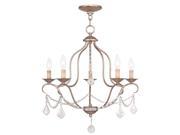 Livex Chesterfield Chandelier in Hand Painted Antique Silver Leaf