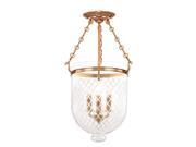 Hudson Valley Hampton 3 Light Semi Flush in Aged Brass 253 AGB C2