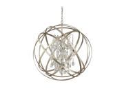 Capital Lighting Axis 6 Light Pendant With Crystals Winter Gold 4236WG CR