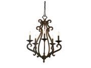 Kalco Santa Barbara 5 Light Chandelier Tortoise Shell 3166TO S46