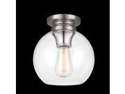 Feiss 1 Light Tabby Flush Mount Polished Nickel FM403PN