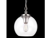 Feiss 1 Light Tabby Pendant Brushed Steel P1307BS