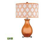 Dimond Thatcham Table Lamp in Tangerine Orange with Polished Nickel D2511 LED