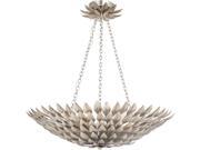 Crystorama Broche 6 Light Pendant Chandelier Antique Sliver 517 SA