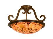 Kalco Santa Barbara 3 Light Semi Flush Tortoise Shell 3172TO G3752