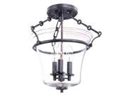 Hudson Valley Eaton 3 Light Semi Flush in Historic Nickel 830 HN