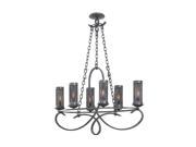 Kalco Delancy 6 Light Oval Chandelier Vintage Iron 7533VI