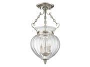 Hudson Valley Gardner 3 Light Semi Flush in Historic Nickel 780 HN