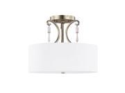 Capital Lighting Simone 3 Lt Semi Flush w Crystals Winter Gold 4467WG 555 CR