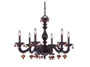 Crystorama Sutton 6 Light Chandelier Venetian Bronze 5226 VB AMBER