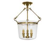 Hudson Valley Quinton 3 Light Semi Flush in Aged Brass 130 AGB