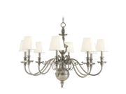 Hudson Valley Charleston 8 Light Chandelier Historic Nickel 1748 HN