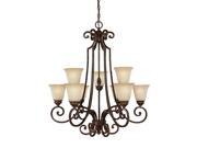 Capital Lighting Barclay 9 Light Chandelier Chesterfield Brown 3589CB 287