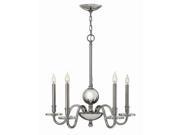 Hinkley Lighting Everly 5 Light Chandelier 1 Tier Polished Nickel 4205PN