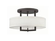 Hinkley Lighting Hampton 3 Lt Foyer Semi Flush Mount Buckeye Bronze 3201KZ