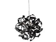 Dainolite 7 Light Pendant Black Alum. Ribbons Polished Chrome WAY 177LP BK