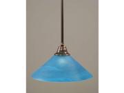 Toltec Lighting Stem Pendant Black Copper 16 Blue Italian Glass 26 BC 415