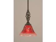 Toltec Lighting Elegante Mini Pendant 7 Raspberry Crystal Glass 80 DG 756