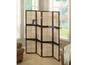 Monarch Specialties Folding Screen 4 Panel Cappuccino 2 Shelves I4624