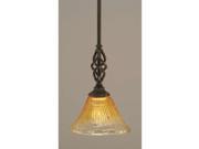 Toltec Lighting Elegante Mini Pendant Gold Champagne Crystal Glass 80 DG 770