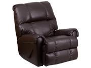 Contemporary Ty Chocolate Leather Rocker Recliner [WM 8700 620 GG]