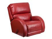 Contemporary Ty Red Leather Rocker Recliner [WA 4990 621 GG]